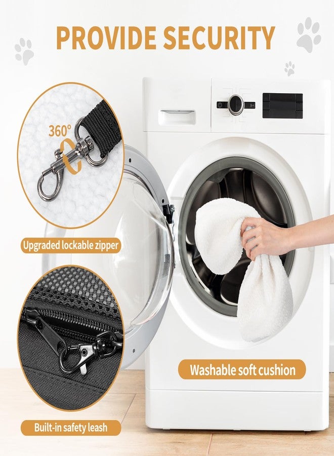 بتس فيت حقيبة نقل الحيوانات الأليفة Petsfit المعتمدة من شركات الطيران للقطط الصغيرة، مقاس 16.5 × 8.6 × 11 بوصة، معتمدة من إدارة أمن النقل الأمريكية، مع حشوة مزدوجة الجوانب قابلة للإزالة (وضع ثنائي الاتجاه) - تناسب معظم مقاعد الطائرات، مانعة للهروب (أسود) - Image 5